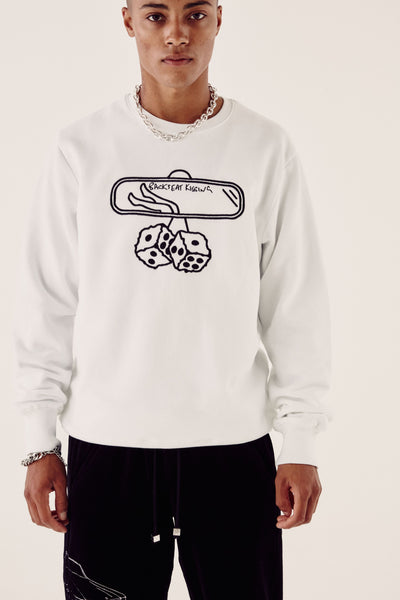 male model in logo sweatshirt
